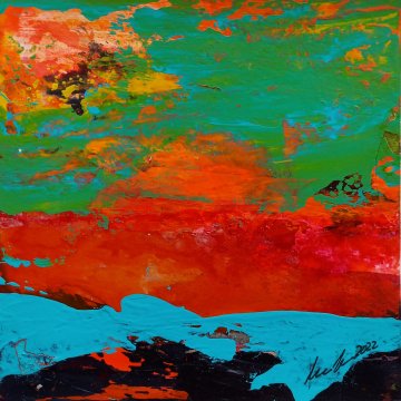 |+|Farbnotiz Nr.19 / Acryl auf Papier / 15 x 15