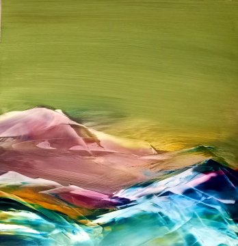 |+|Gesso7 / Öl auf Gessoplatte, 2023 / 40 x 40