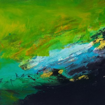 |+|Hügelland14 / Acryl auf Papier, 2023 / 20 x 20