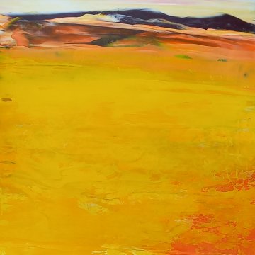 |+|Hügelland 15 / Acryl auf Papier / 33 x 33