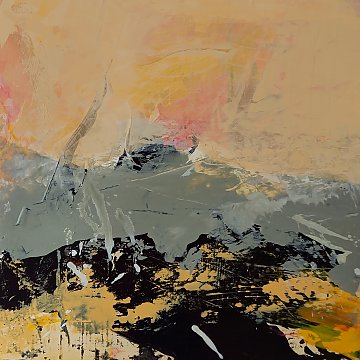 |+|Heiter und maßvoll im Gleichgewicht 8 / Acryl aufSteinpapier, 2022 / 30 x 30