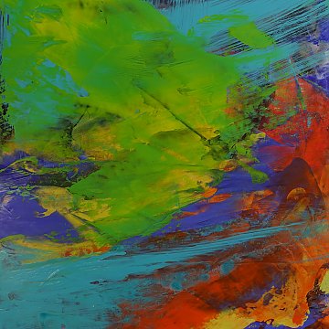 |+|Stürmisch aufgewühlt 1 / Acryl aufSteinpapier, 2022 / 20 x 20