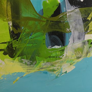 |+|Stürmisch aufgewühlt 7 / Acryl aufSteinpapier, 2022 / 20 x 20