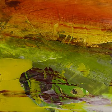 |+|Stürmisch aufgewühlt 8 / Acryl aufSteinpapier, 2022 / 20 x 20