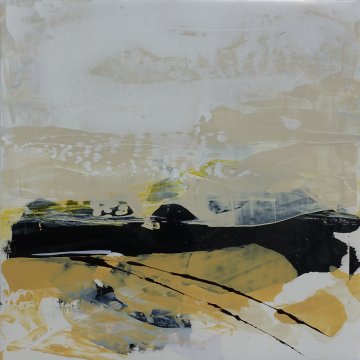 |+|Heiter und maßvoll im Gleichgewicht 1 / Acryl auf Steinpapier, 2022 / 30 x 30