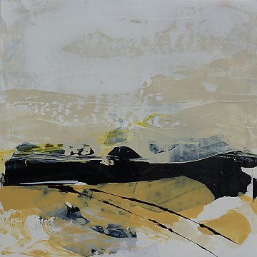 |+|Heiter und maßvoll im Gleichgewicht 1 / Acryl aufSteinpapier, 2022 / 30 x 30