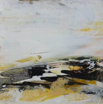 |+|Heiter und maßvoll im Gleichgewicht 3 / Acryl auf Steinpapier, 2022 / 30 x 30