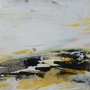 |+|Heiter und maßvoll im Gleichgewicht 3 / Acryl aufSteinpapier, 2022 / 30 x 30