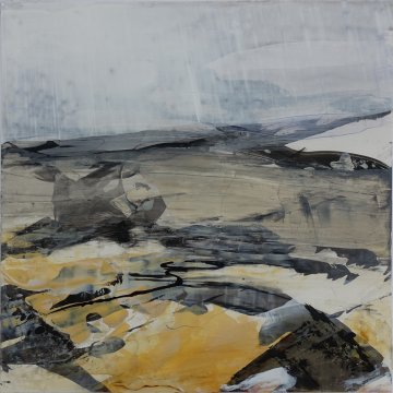 |+|Heiter und maßvoll im Gleichgewicht 5 / Acryl auf Steinpapier, 2022 / 30 x 30