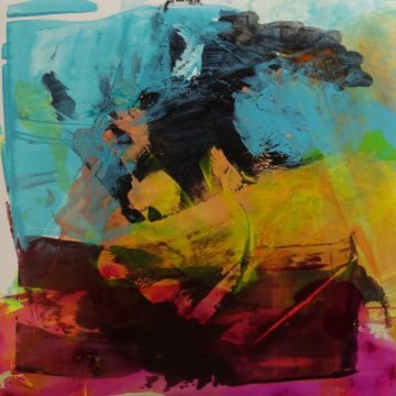 |+|Stürmisch aufgewühlt 6 / Acryl aufSteinpapier, 2022 / 20 x 20