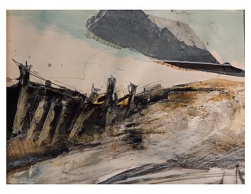 |+|Cloud 1 / Tusche, Mixed Media und Collage, 2026 / 21 x 30