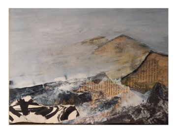 |+|Cloud 3 / Tusche, Mixed Media und Collage, 2026 / 19 x 30