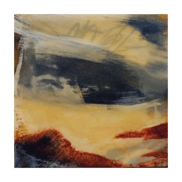 |+|InWachs11 / gewachstes Papier, Radierung und Ölfarben, 2024 / 20 x 20