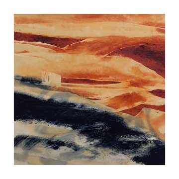 |+|InWachs12 / gewachstes Papier, Radierungen und Ölfarbe, 2024 / 20 x 20