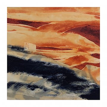 |+|InWachs12 / gewachstes Papier, Radierungen und Ölfarbe, 2024 / 20 x 20