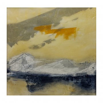 |+|InWachs14 / gewachstes Papier, Radierung und Ölfarbe, 2025 / 25 x 25