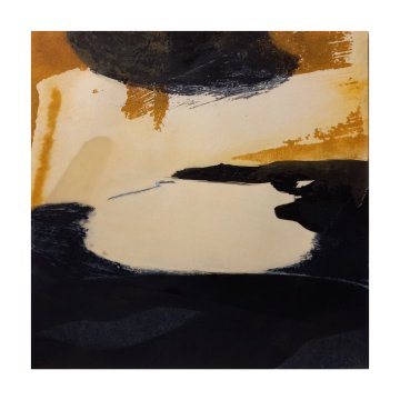|+|InWachs21 / gewachstes Papier, Radierung und Ölfarbe, 2025 / 20 x 20