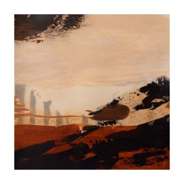 |-|InWachs22 / gewachstes Papier, Radierung und Ölfarbe, 2026 / 25 x 25