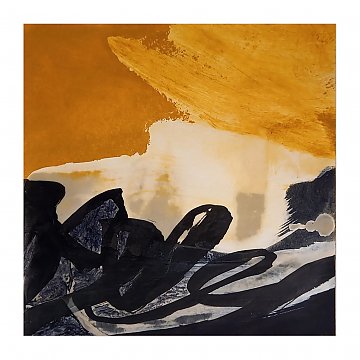 |-|InWachs22 / gewachstes Papier, Radierung und Ölfarbe, 2025 / 20 x 20