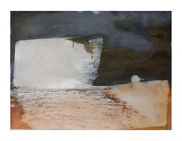 |+|InWachs23 / gewachstes Papier, Radierung und Ölfarbe, 2025 / 20 x 29