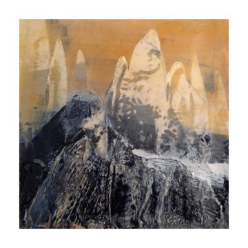 |-|InWachs23 / gewachstes Papier, Radierung und Ölfarbe, 2026 / 25 x 25