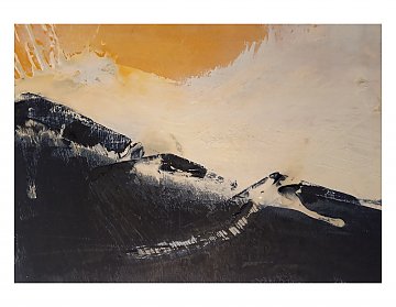 |+|InWachs26 / gewachstes Papier, Radierung und Ölfarbe, 2025 / 20 x 29