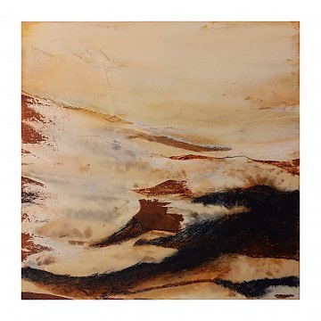 |+|InWachs2 / gewachstes Papier und Ölfarben, 2024 / 20 x 20