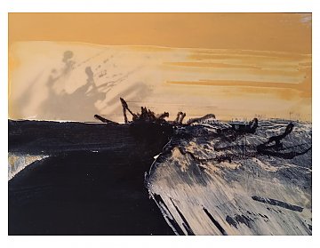 |+|InWachs32 / gewachstes Papier, Radierung und Ölfarbe, 2026 / 21 x 30
