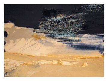 |+|InWachs34 / gewachstes Papier, Radierung und Ölfarbe, 2026 / 21 x 30