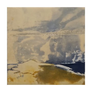 |-|InWachs4 / gewachstes Papier, Radierung und Ölfarben, 2024 / 20 x 20