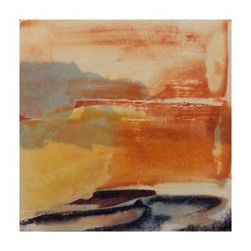 |-|InWachs6 / gewachstes Papier, Radierung und Ölfarben, 2024 / 20 x 20