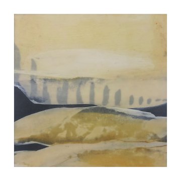 |+|InWachs8 / gewachstes Papier, Radierung und Ölfarben, 2024 / 20 x 20
